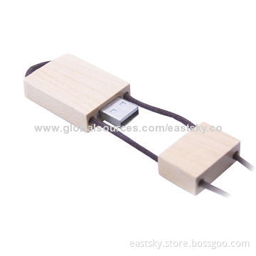 Wood Promotional Flash Drive, Made of Wood/Bamboo, with 2.0 Interface, Logo Printing Available, 64MBNew